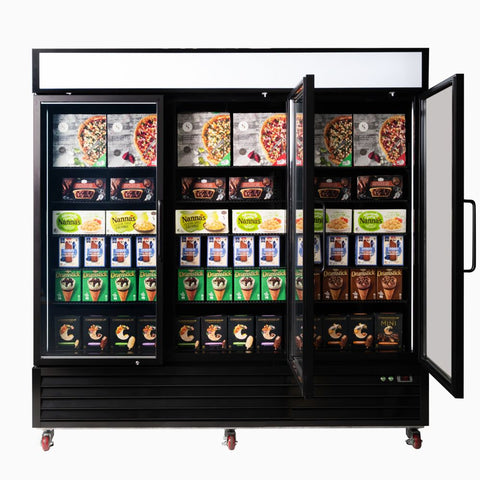 Bromic Upright Display Freezer 1980L - 3 Door - Flat Glass - Lightbox UF1980GDL-NR