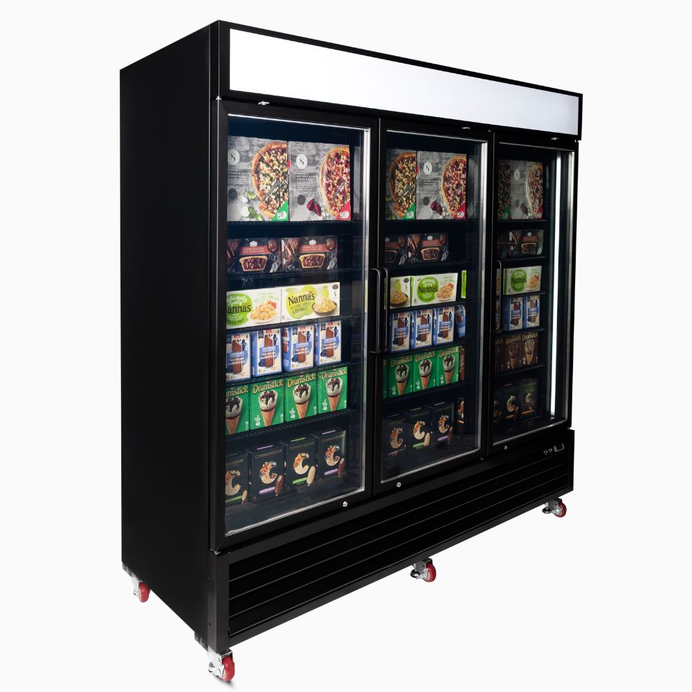 Bromic Upright Display Freezer 1980L - 3 Door - Flat Glass - Lightbox UF1980GDL-NR
