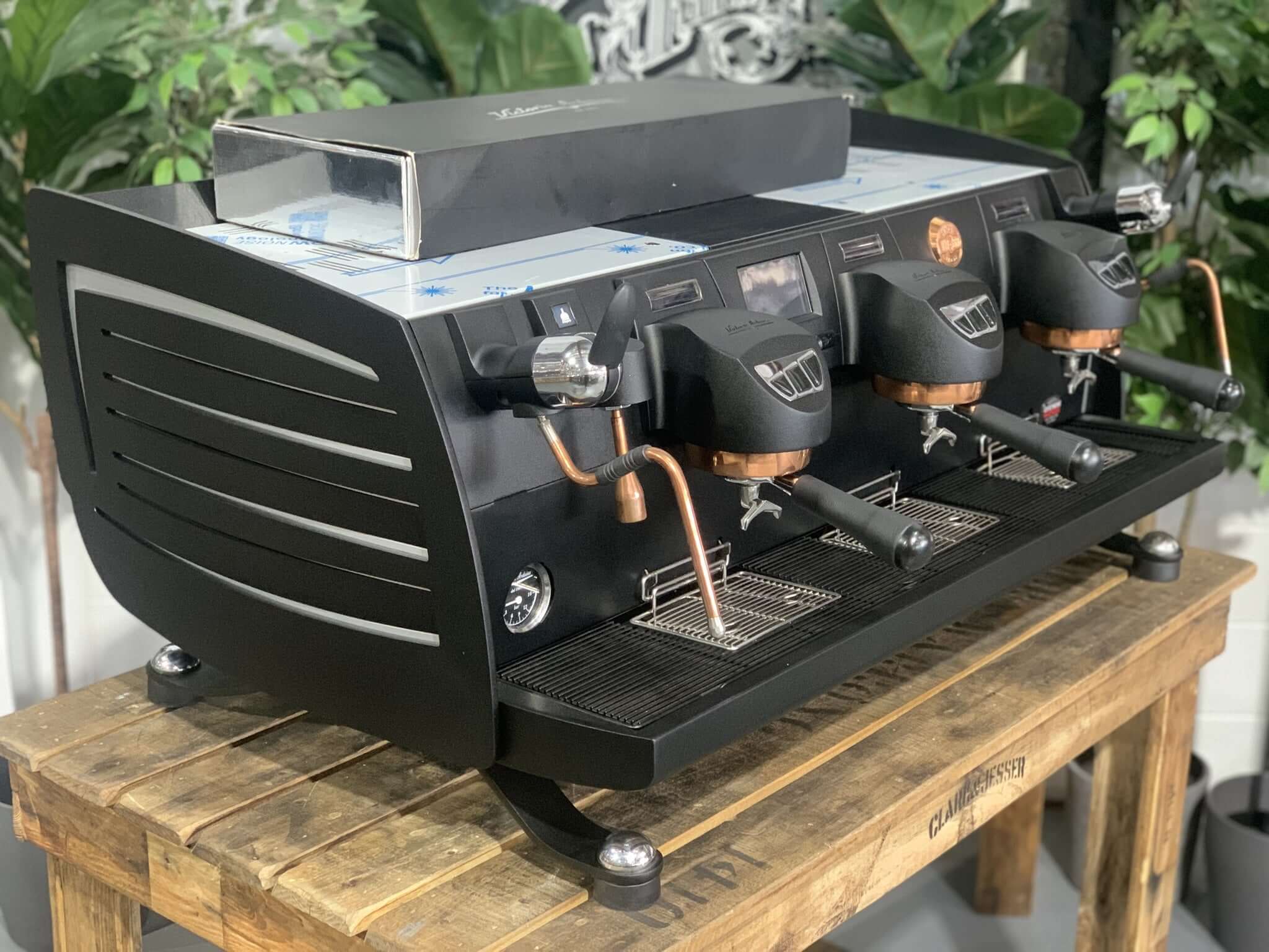 Victoria Arduino Black Eagle Gravimetric Black - 3 Group Commercial Espresso Machine - Copper