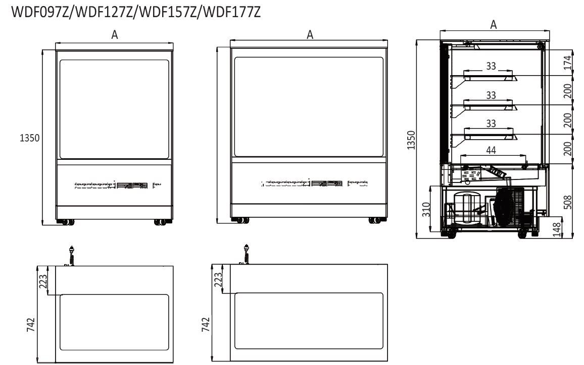 Atosa Upright Square Cake Showcase 1700 Mm