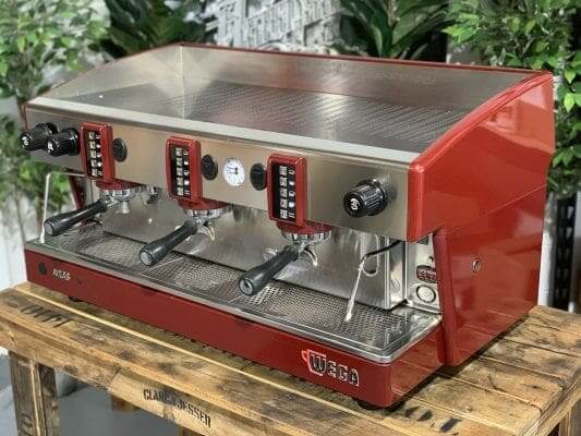 Wega Atlas EVD - 3 Group Commercial Espresso Machine - Red