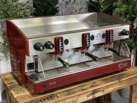 Wega Atlas EVD - 3 Group Commercial Espresso Machine - Red