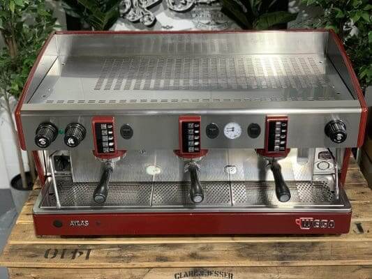 Wega Atlas EVD - 3 Group Commercial Espresso Machine - Red
