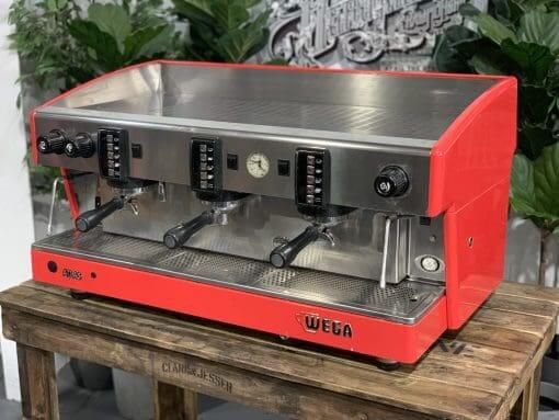 Wega Atlas EVD Bright - 3 Group Commercial Espresso Machine - Red