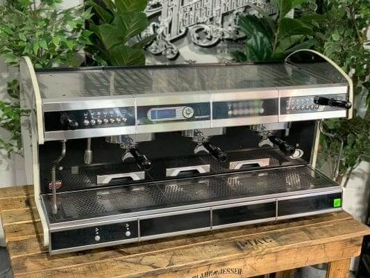Wega Concept Black with Splash Back - 3 Group Commercial Espresso Machine - Black