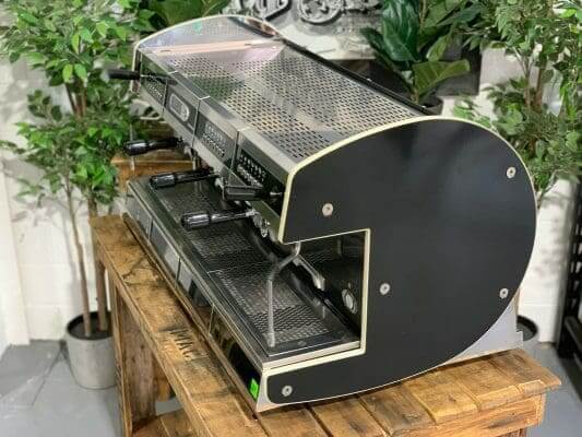 Wega Concept Black with Splash Back - 3 Group Commercial Espresso Machine - Black