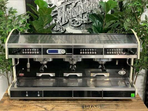 Wega Concept Black with Splash Back - 3 Group Commercial Espresso Machine - Black