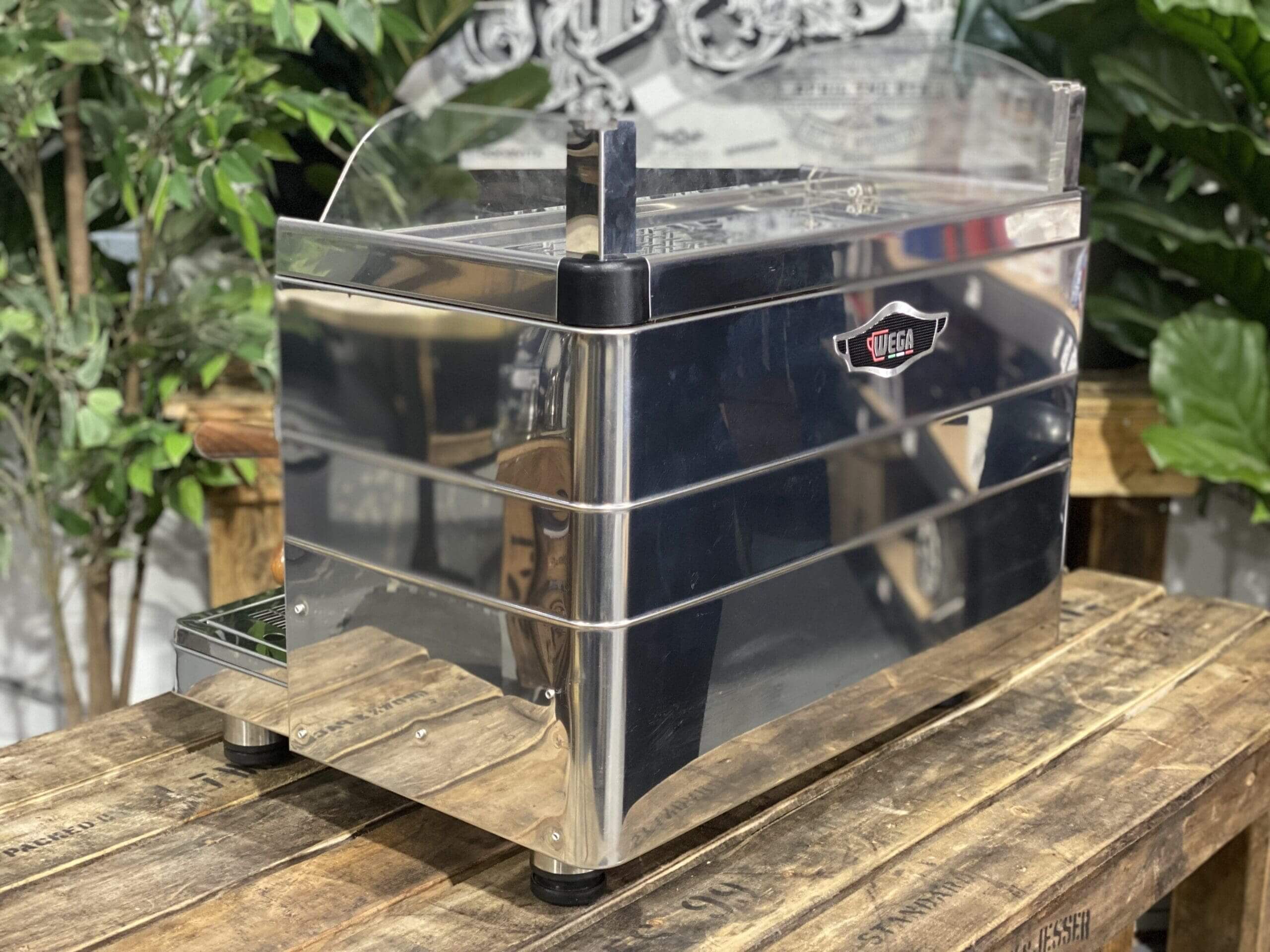 Wega Mini Nova Classic Stainless - 2 Group Commercial Espresso Machine - Timber