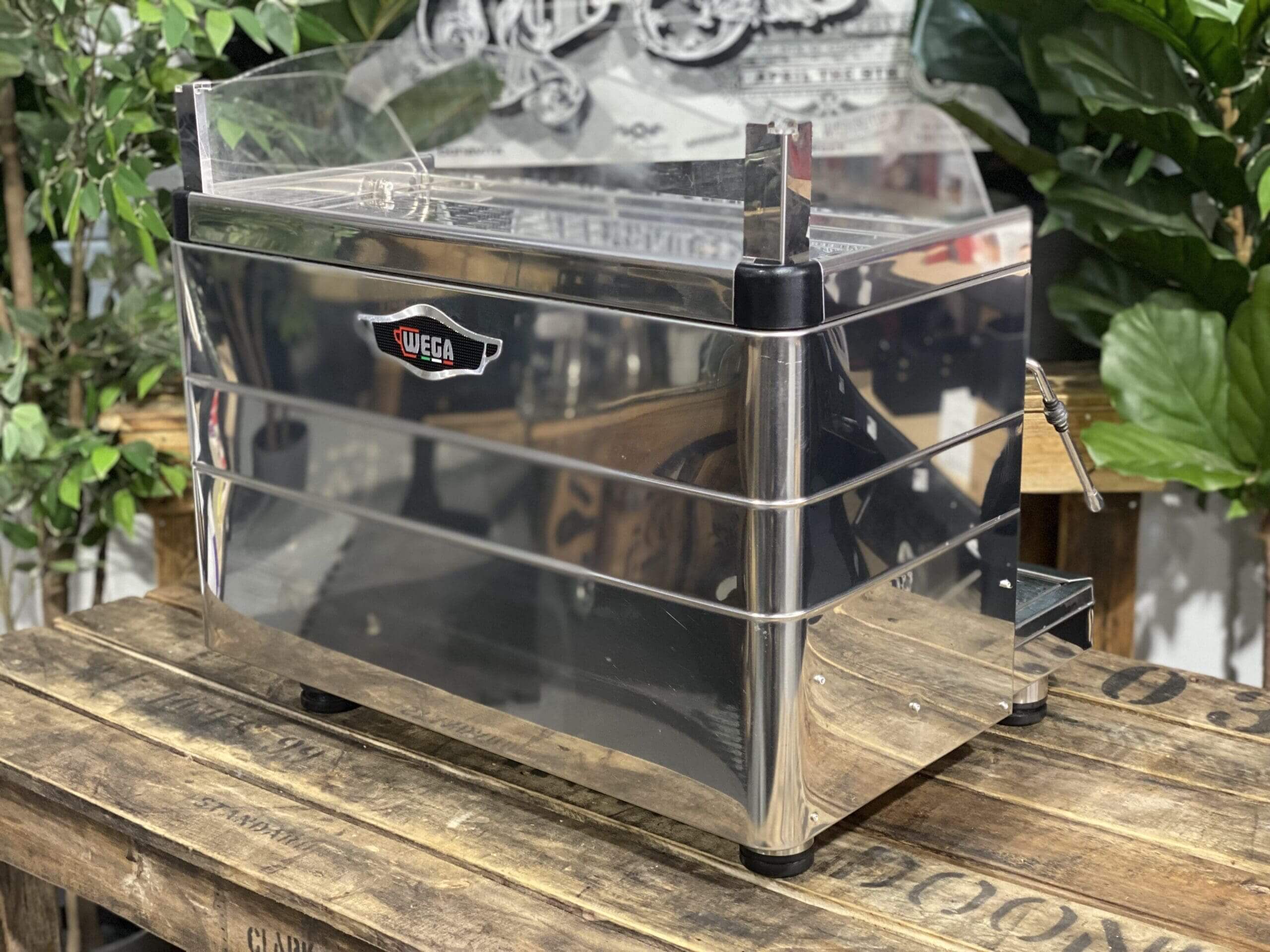 Wega Mini Nova Classic Stainless - 2 Group Commercial Espresso Machine - Timber
