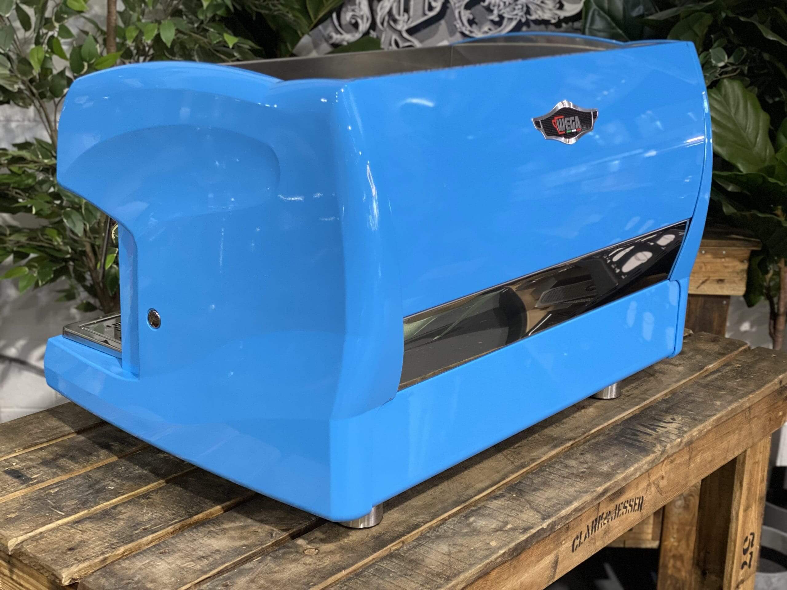 Wega Polaris High Cup Timber Handles - 2 Group Commercial Espresso Machine - Blue
