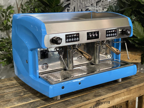 Wega Polaris High Cup Timber Handles - 2 Group Commercial Espresso Machine - Blue