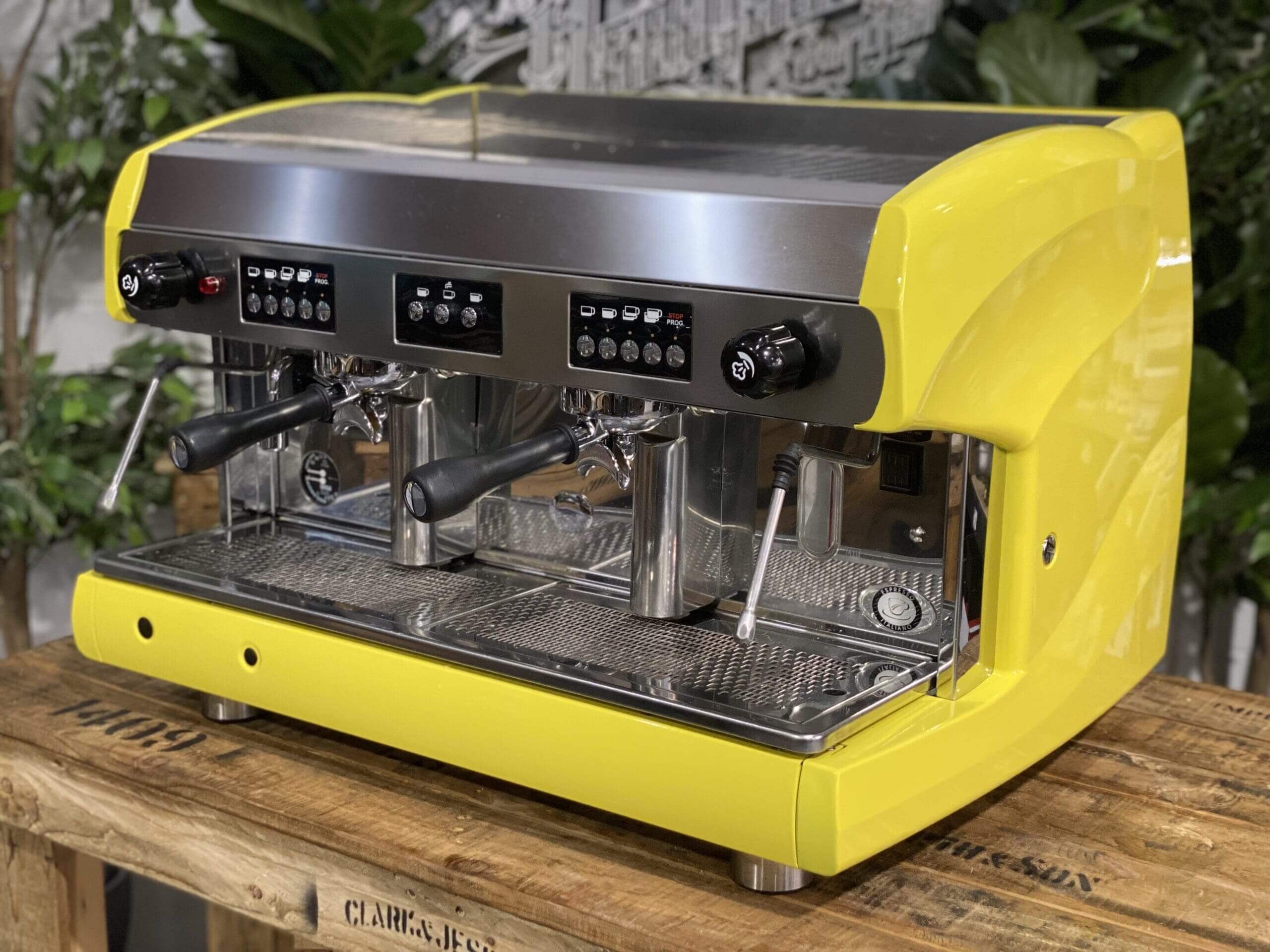 Wega Polaris High Cup Bright - 2 Group Commercial Espresso Machine - Yellow