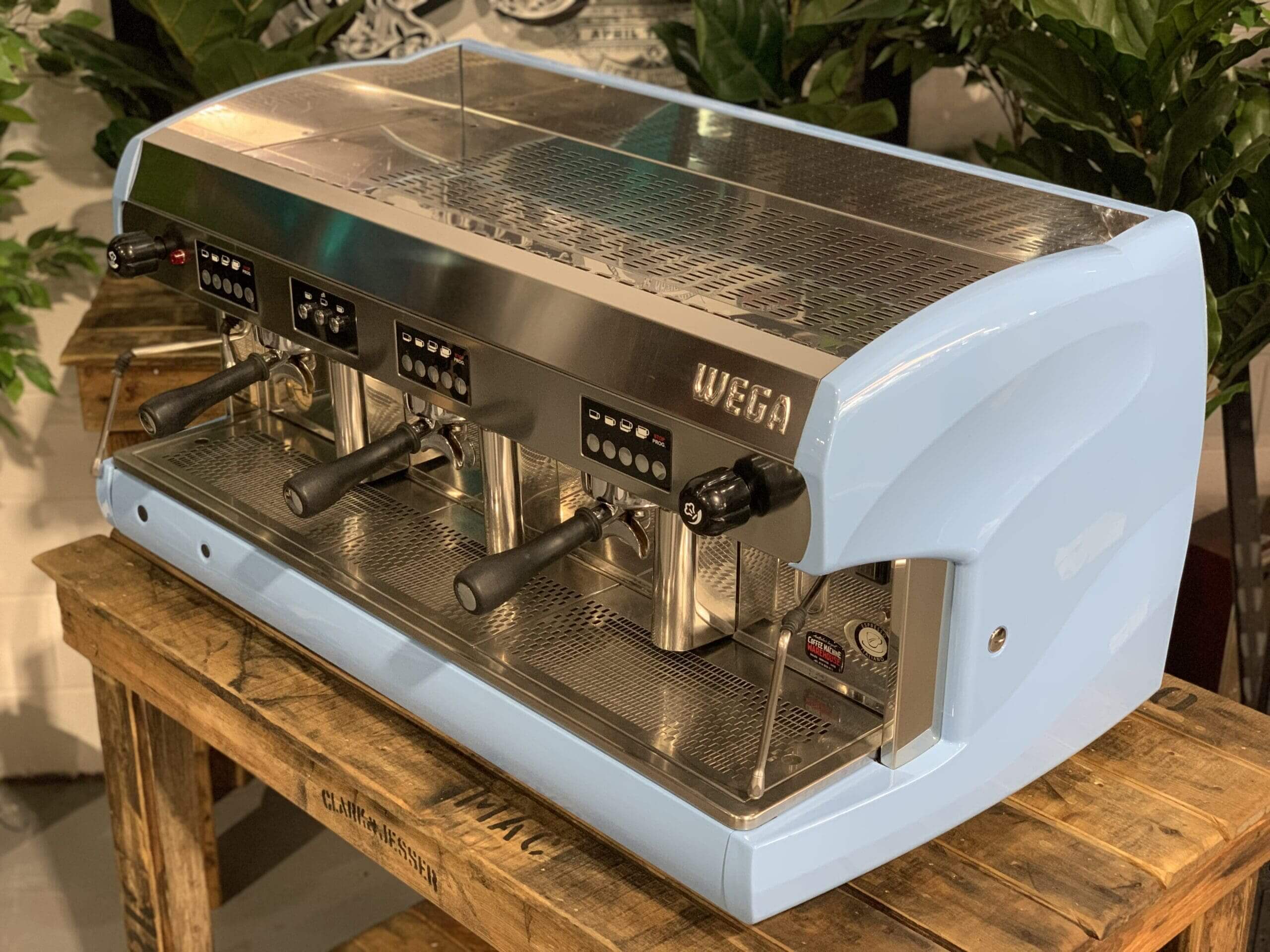 Wega Polaris High Cup Baby - 3 Group Commercial Espresso Machine - Blue