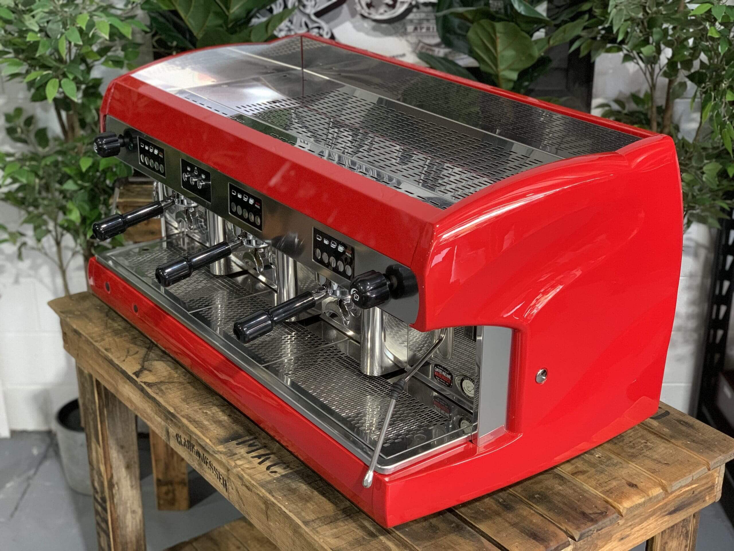 Wega Polaris High Cup - 3 Group Commercial Espresso Machine - Red