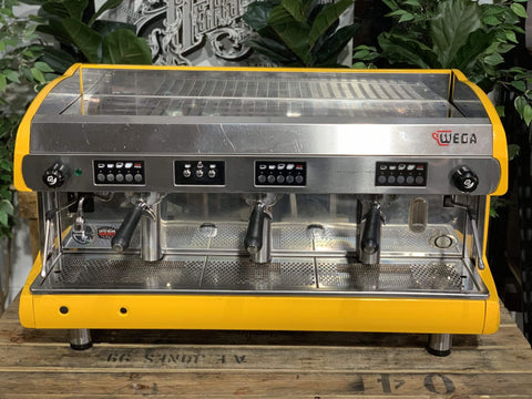 Wega Polaris High Cup - 3 Group Commercial Espresso Machine - Yellow