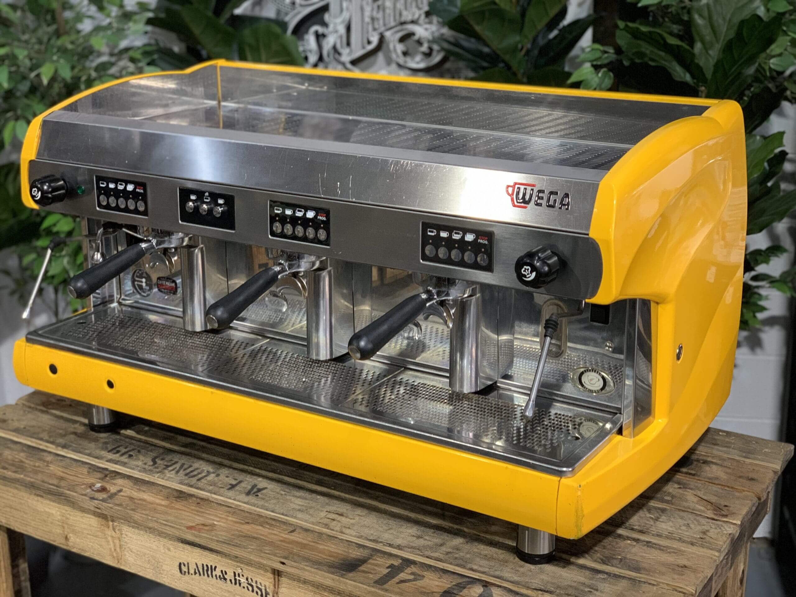Wega Polaris High Cup - 3 Group Commercial Espresso Machine - Yellow