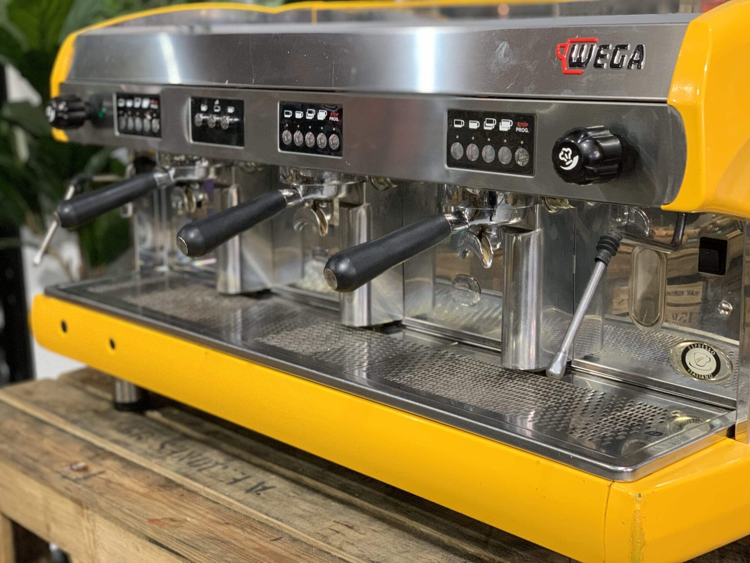 Wega Polaris High Cup - 3 Group Commercial Espresso Machine - Yellow