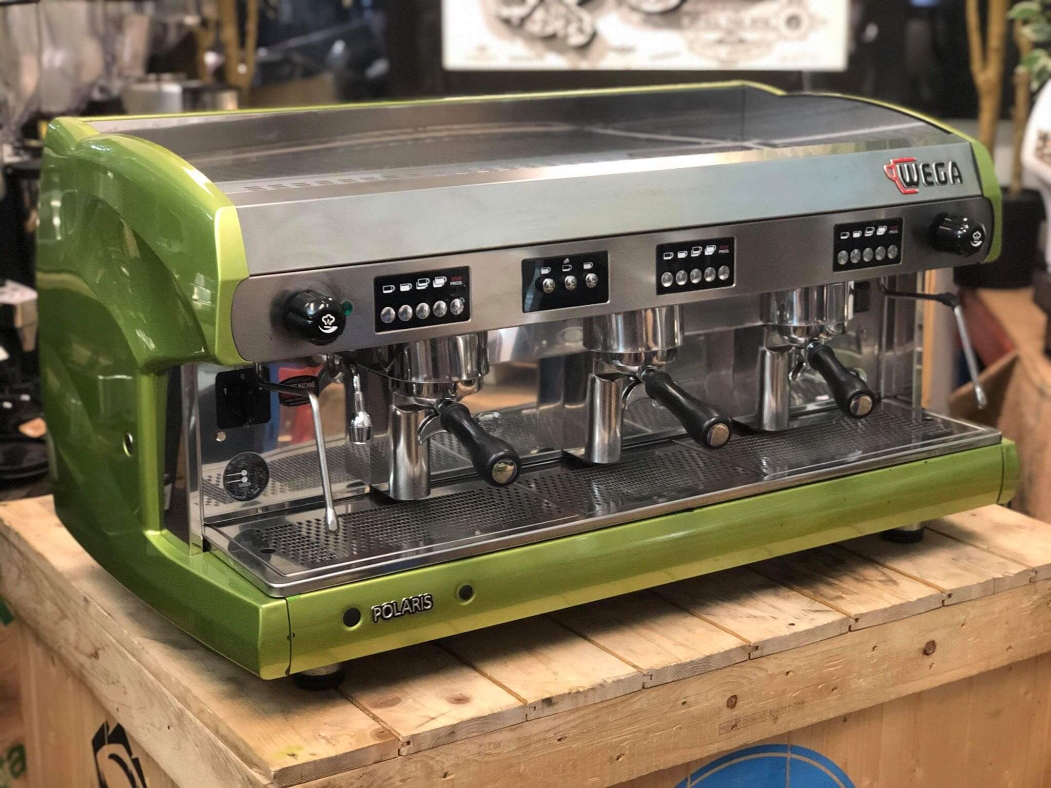 Wega Polaris Metallic - 3 Group Commercial Espresso Machine - Green