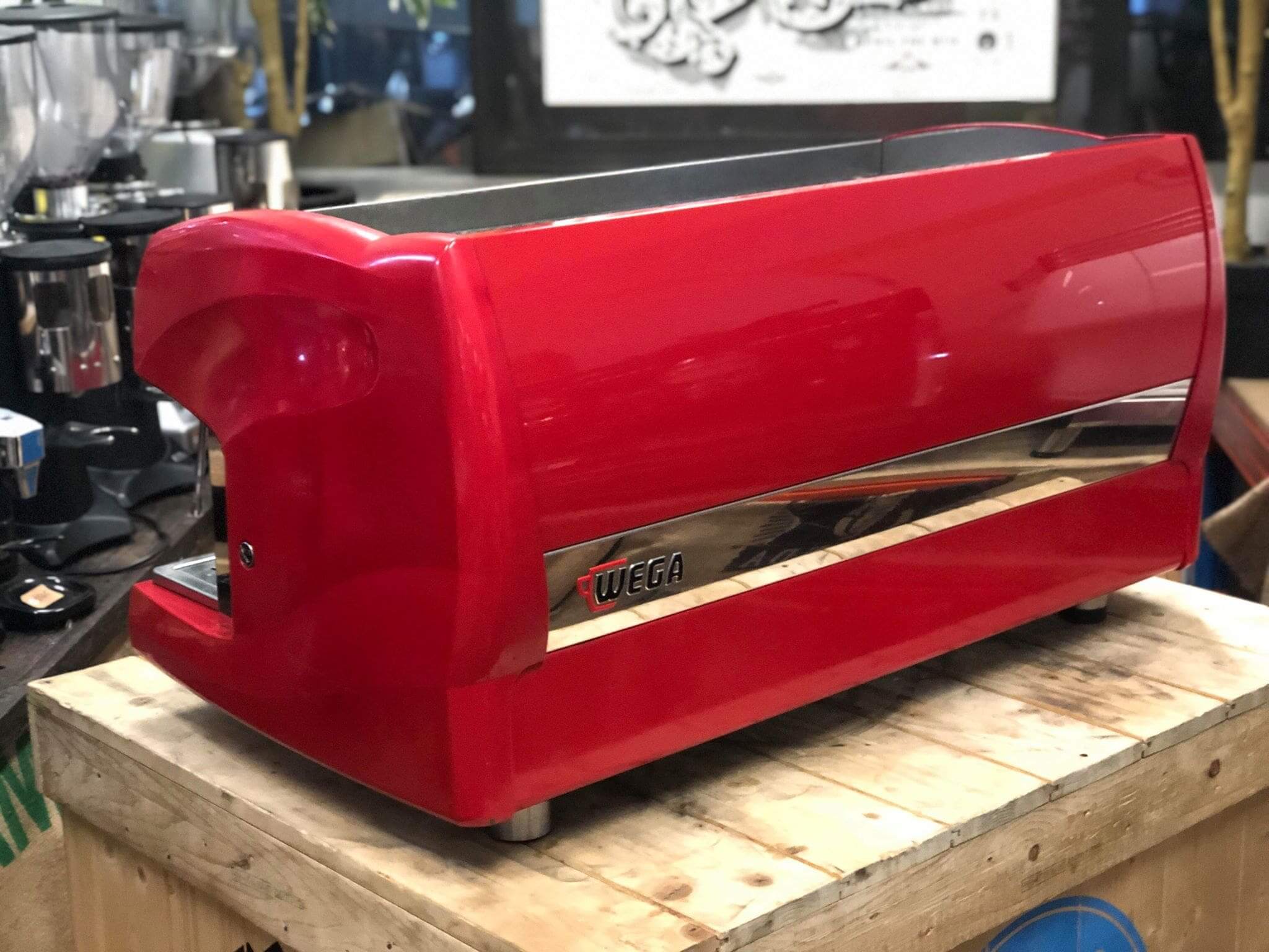 Wega Polaris Low Cup - 3 Group Commercial Espresso Machine - Red