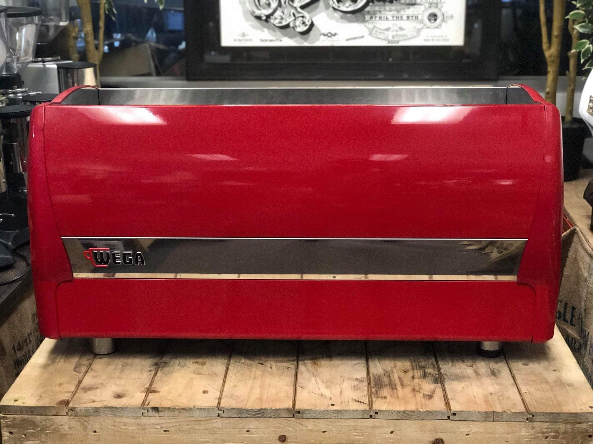 Wega Polaris Low Cup - 3 Group Commercial Espresso Machine - Red