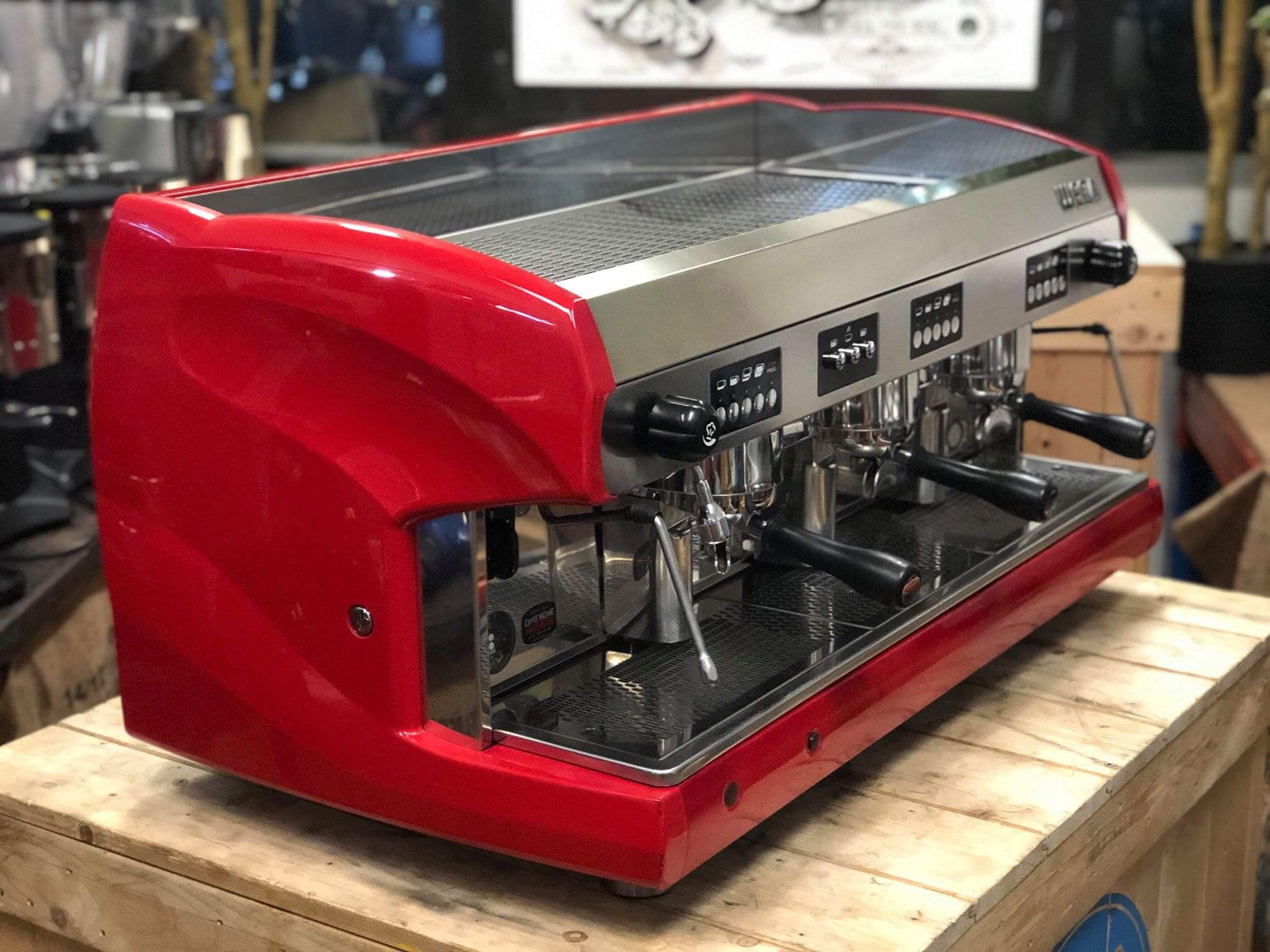 Wega Polaris Low Cup - 3 Group Commercial Espresso Machine - Red