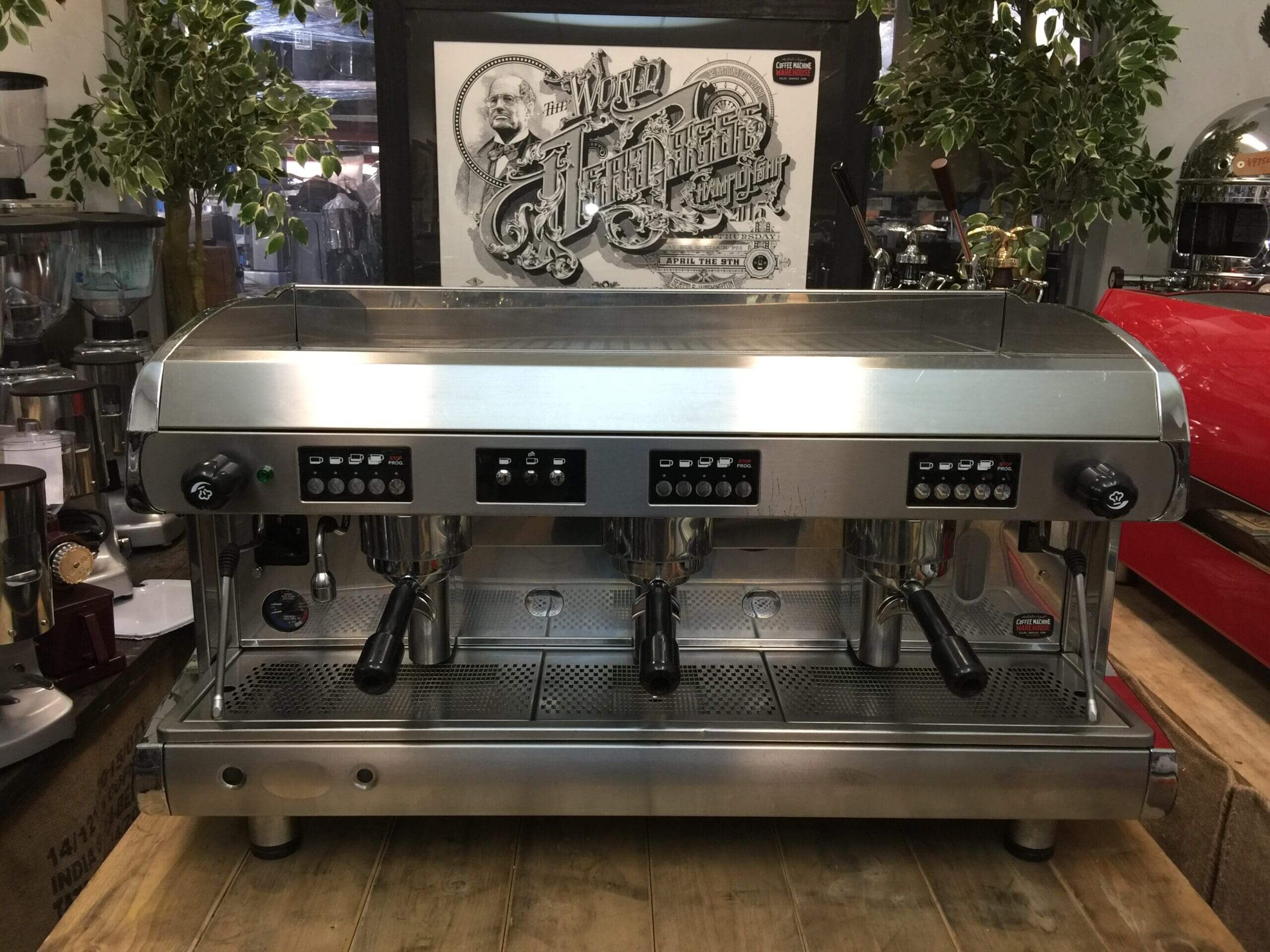 Wega Polaris Low Cup - 3 Group Commercial Espresso Machine - Chrome