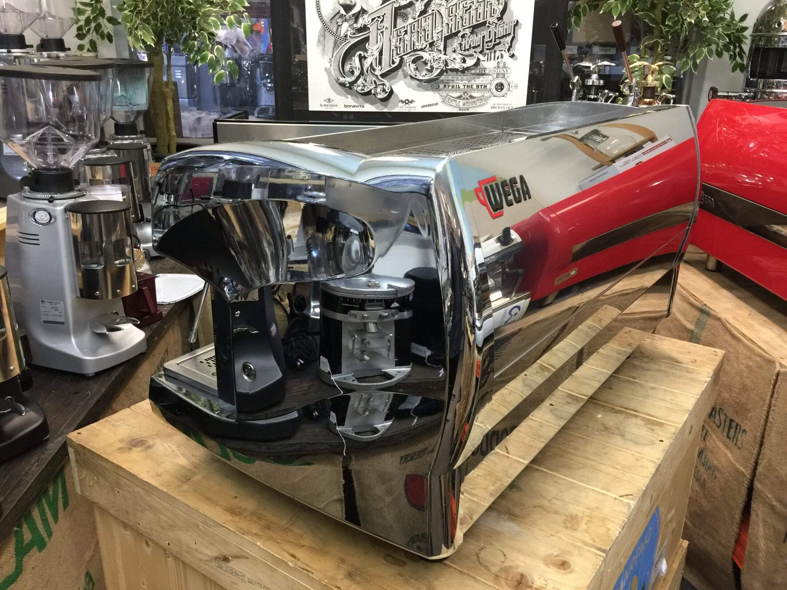 Wega Polaris Low Cup - 3 Group Commercial Espresso Machine - Chrome