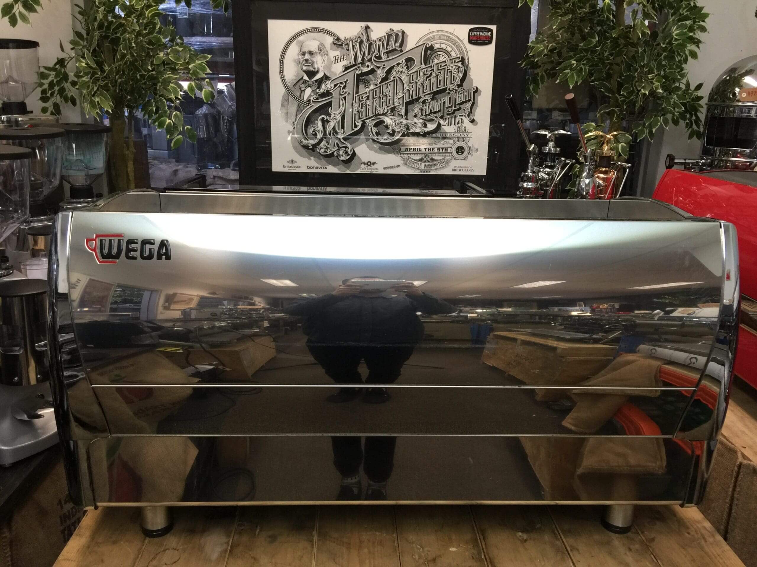 Wega Polaris Low Cup - 3 Group Commercial Espresso Machine - Chrome