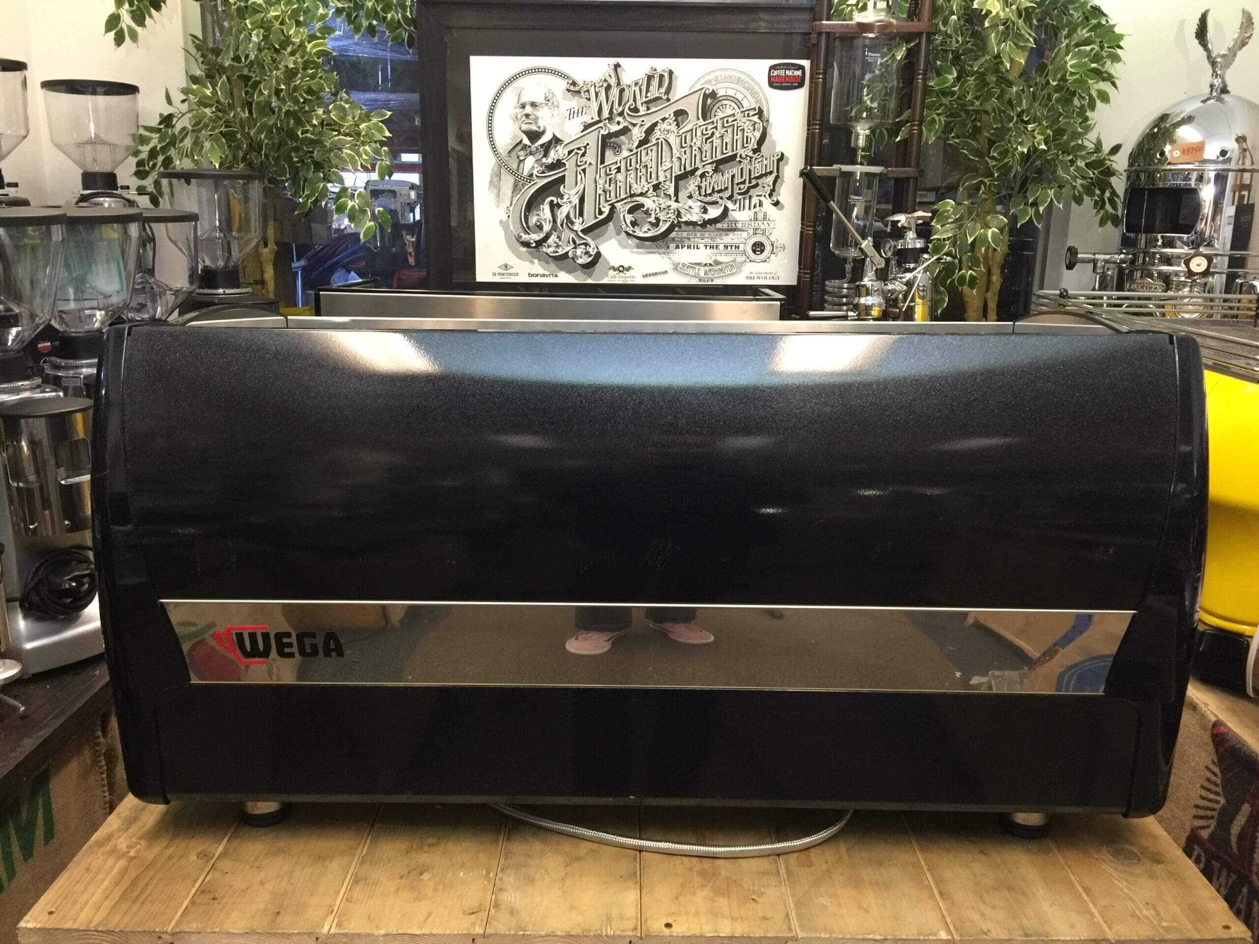 Wega Polaris Low Cup Metallic - 3 Group Commercial Espresso Machine - Black