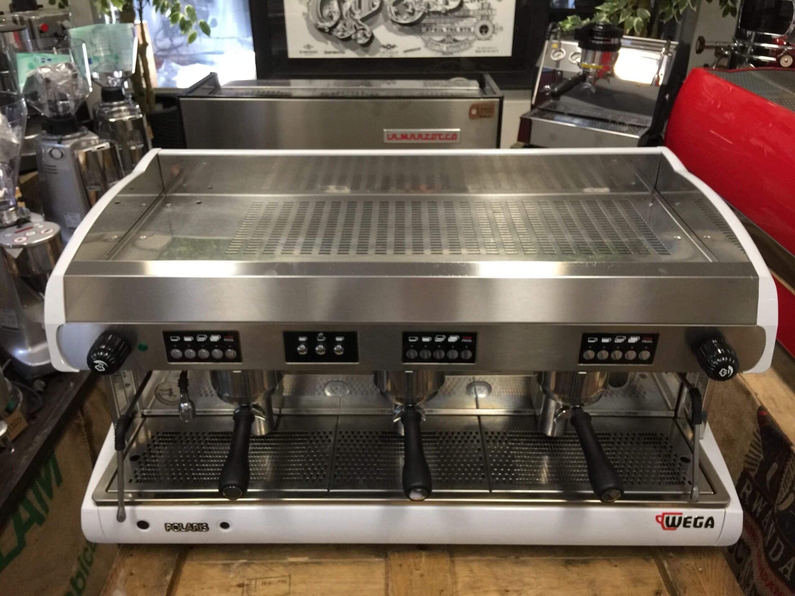 Wega Polaris Low Cup - 3 Group Commercial Espresso Machine - White