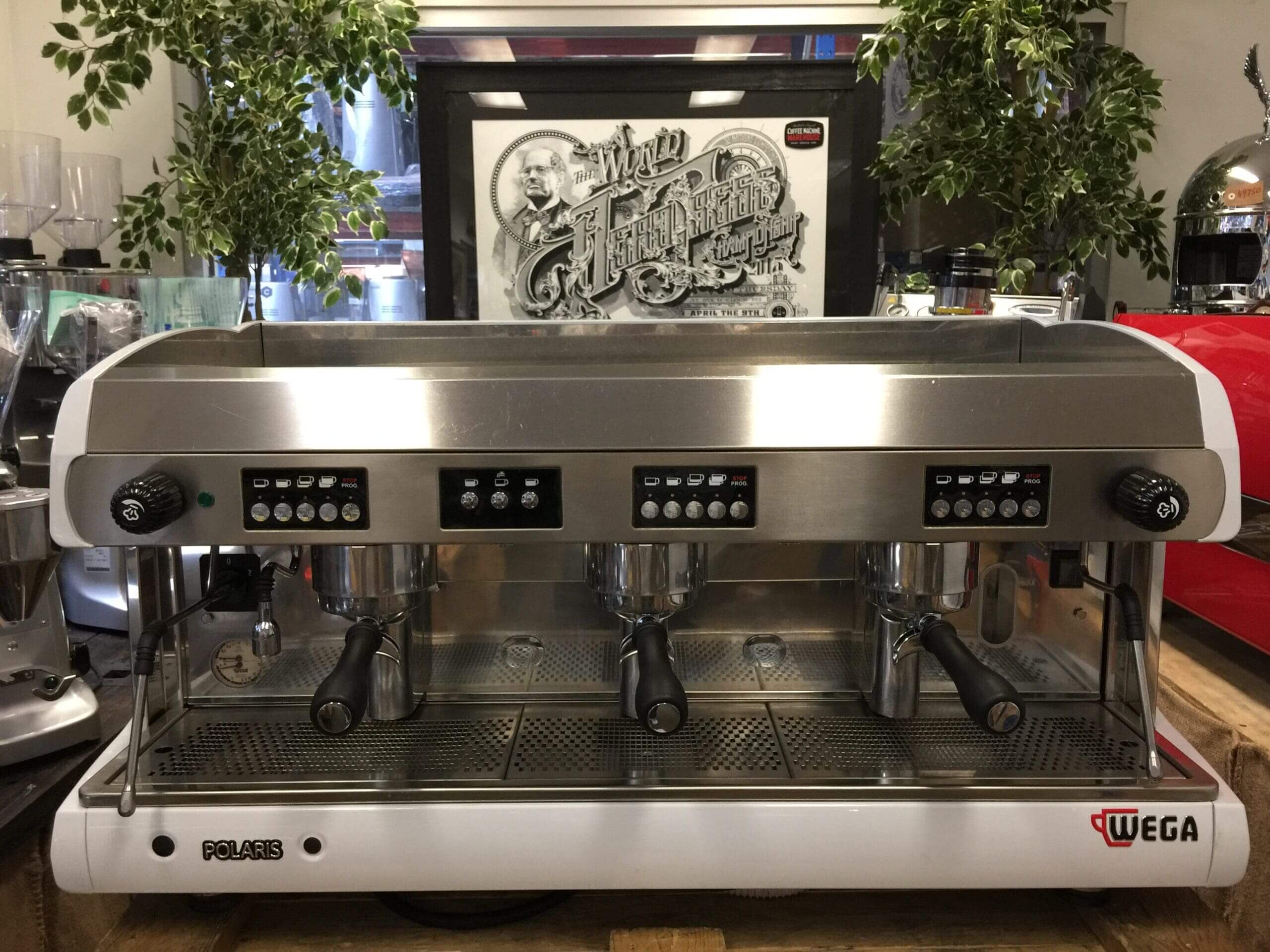 Wega Polaris Low Cup - 3 Group Commercial Espresso Machine - White