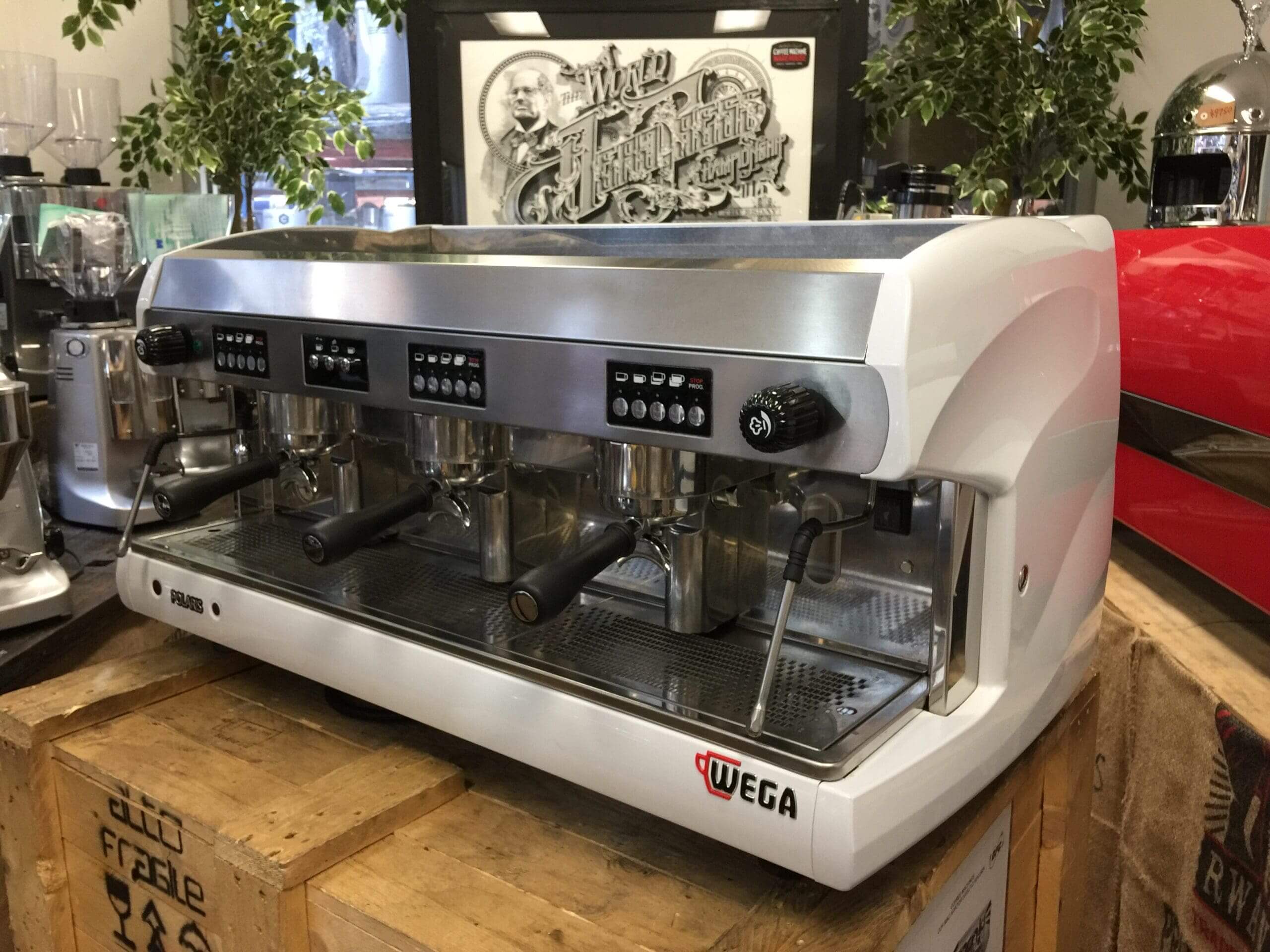 Wega Polaris Low Cup - 3 Group Commercial Espresso Machine - White