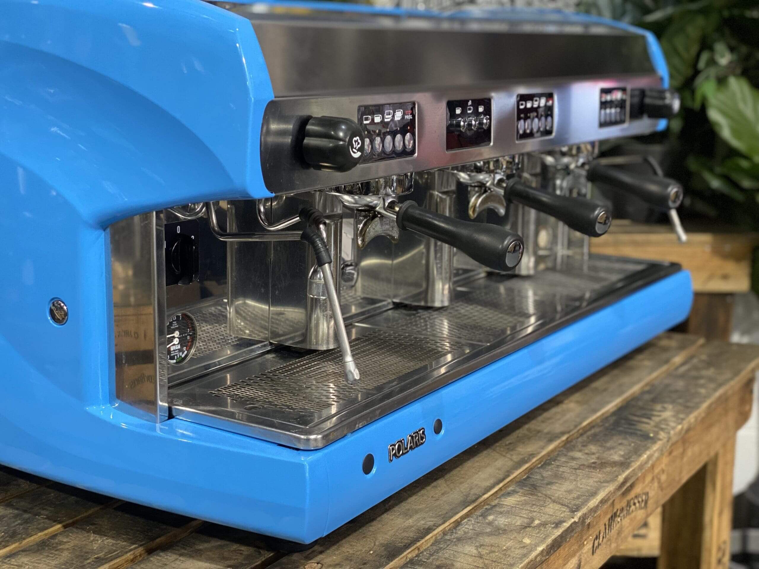 Wega Polaris High Cup Sky - 3 Group Commercial Espresso Machine - Blue