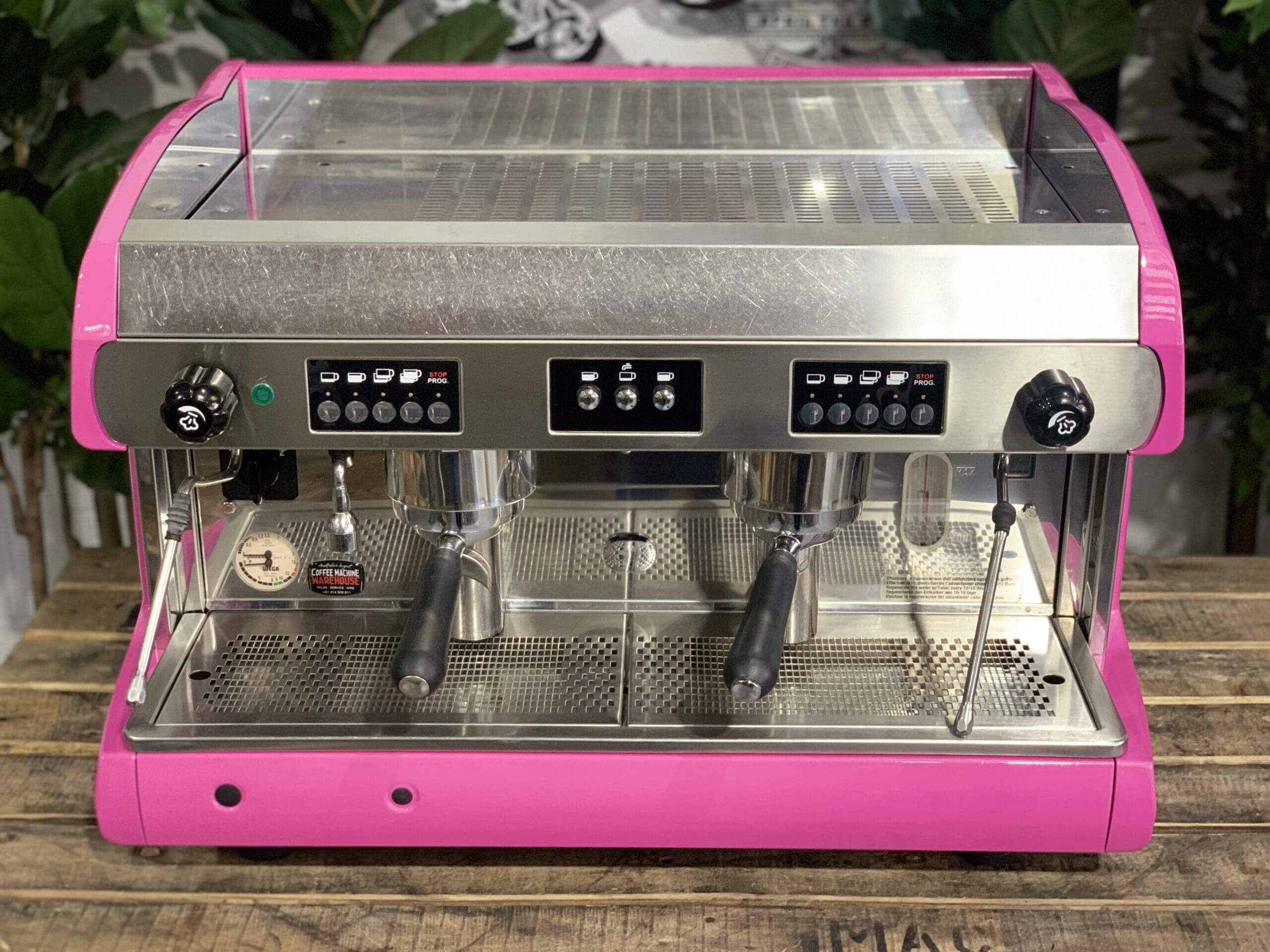 Wega Polaris Low Cup Hot - 2 Group Commercial Espresso Machine - Pink