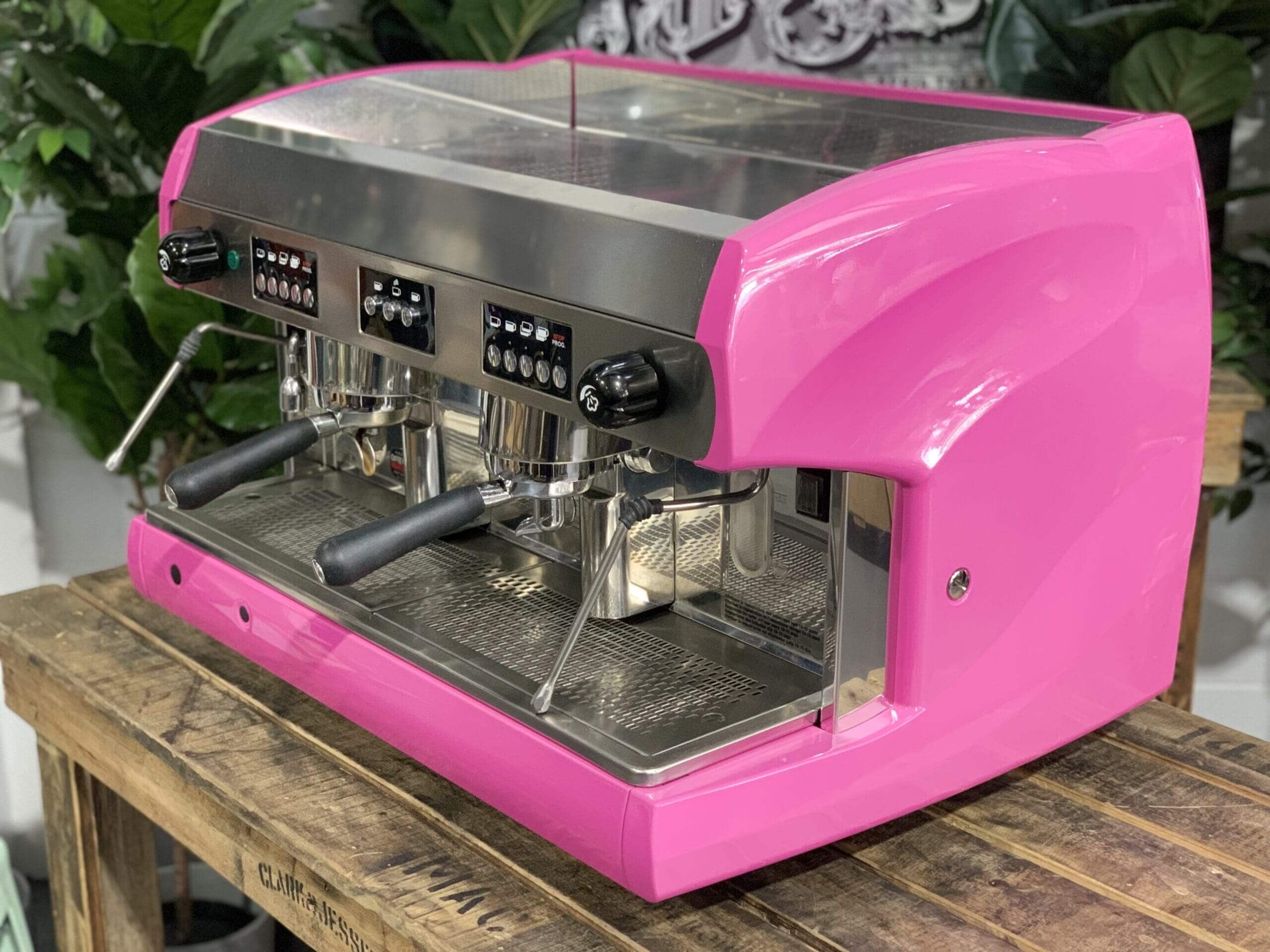 Wega Polaris Low Cup Hot - 2 Group Commercial Espresso Machine - Pink
