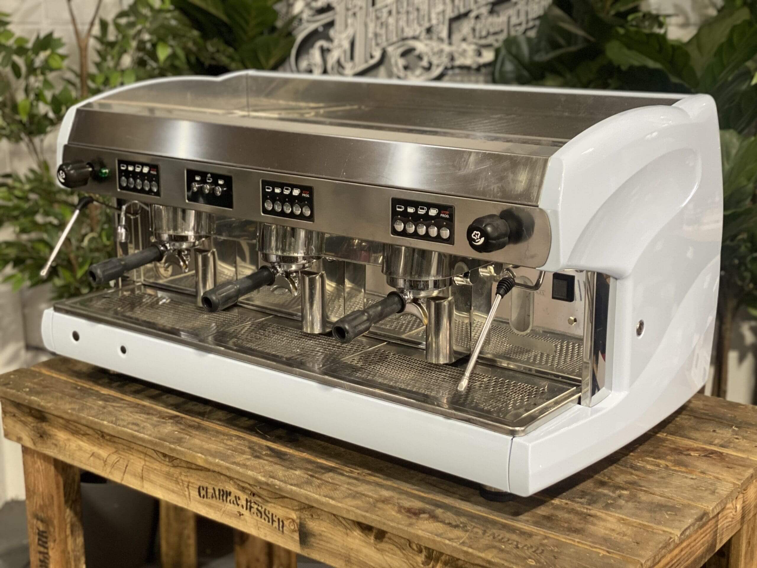 Wega Polaris Low Cup Blue - 3 Group Commercial Espresso Machine - Grey