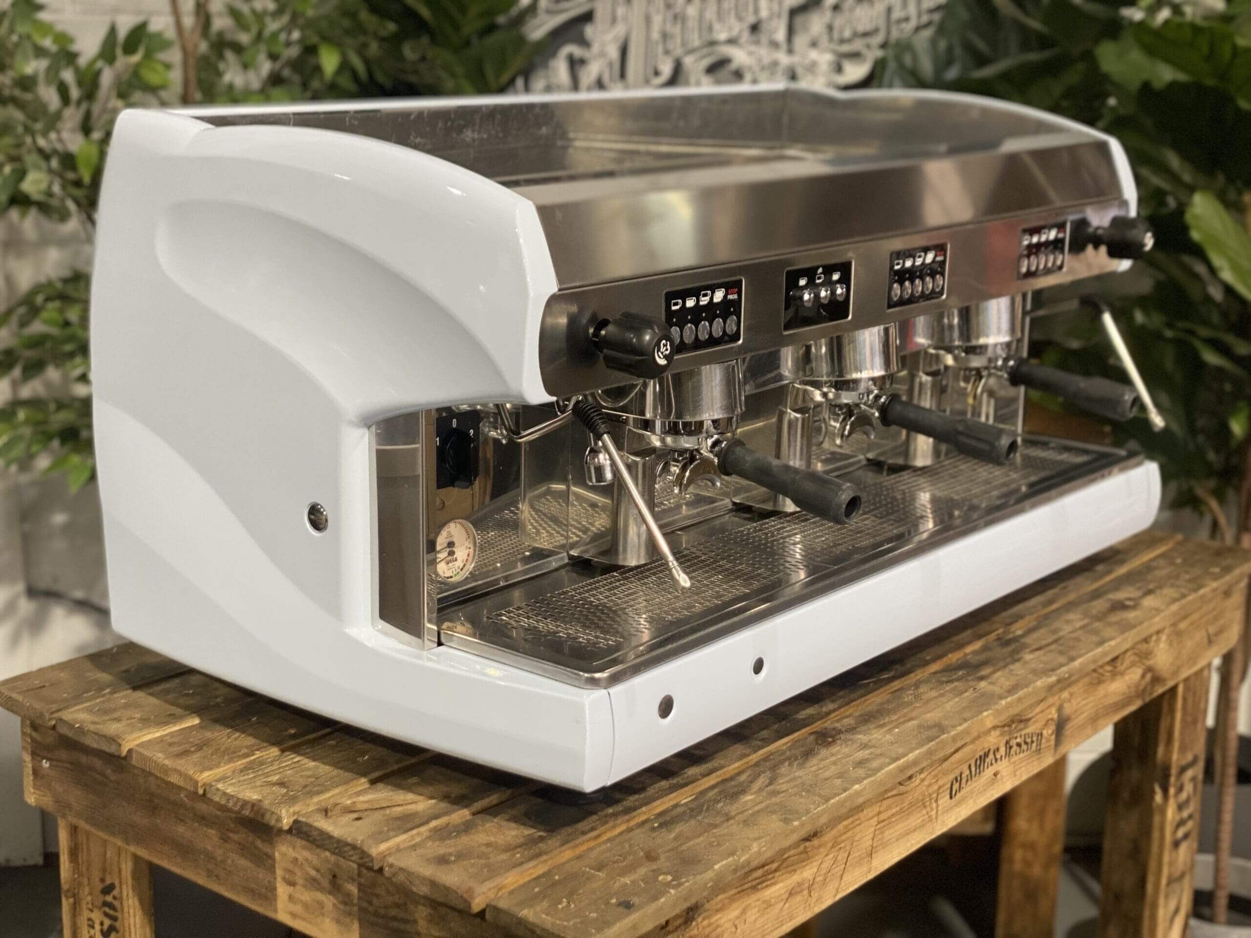 Wega Polaris Low Cup Blue - 3 Group Commercial Espresso Machine - Grey