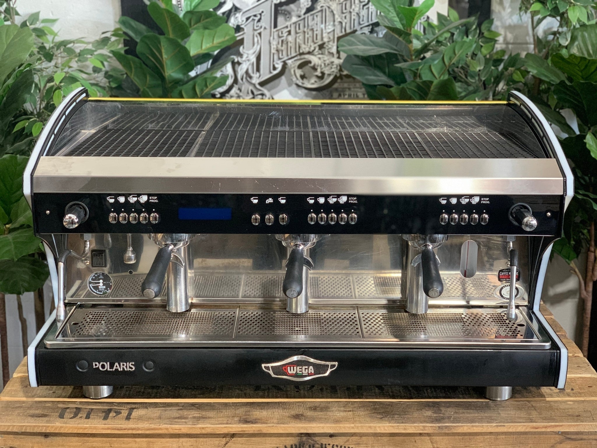 Wega Polaris Tron Yellow - 3 Group Commercial Espresso Machine - Black