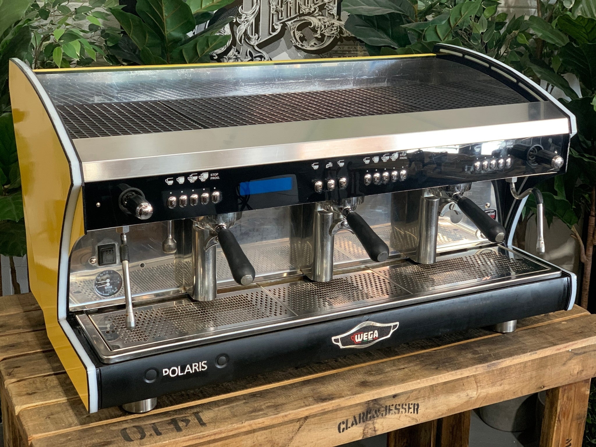 Wega Polaris Tron Yellow - 3 Group Commercial Espresso Machine - Black