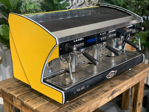 Wega Polaris Tron Yellow - 3 Group Commercial Espresso Machine - Black