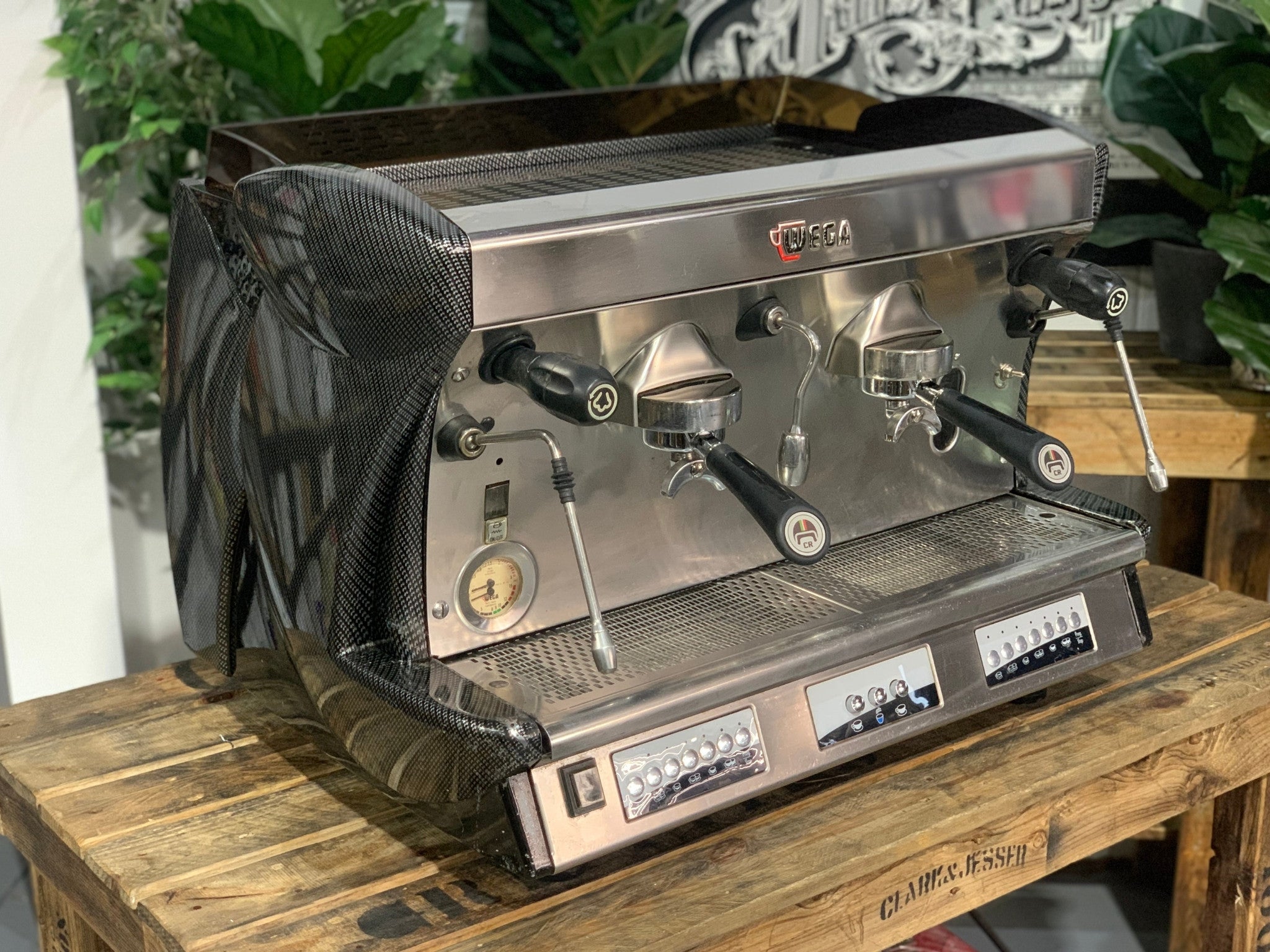 Wega Vela - 2 Group Commercial Espresso Machine - Carbon Fibre