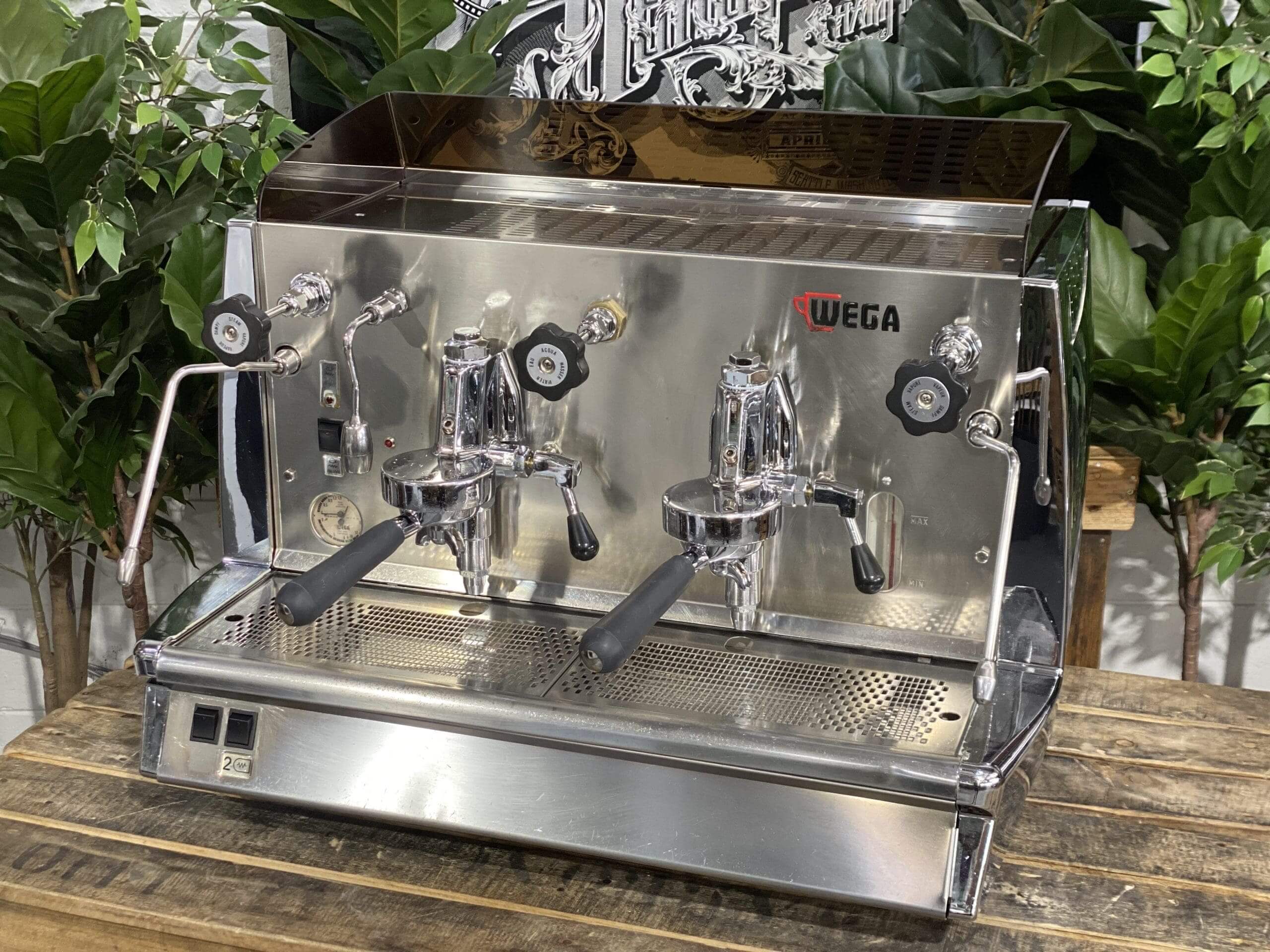Wega Vela Vintage - 2 Group Commercial Espresso Machine - Chrome