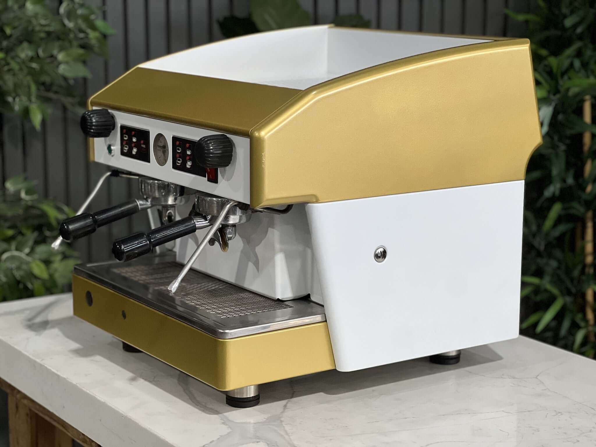 Wega Atlas Compact White - 2 Group Commercial Espresso Machine - Gold