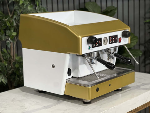 Wega Atlas Compact White - 2 Group Commercial Espresso Machine - Gold