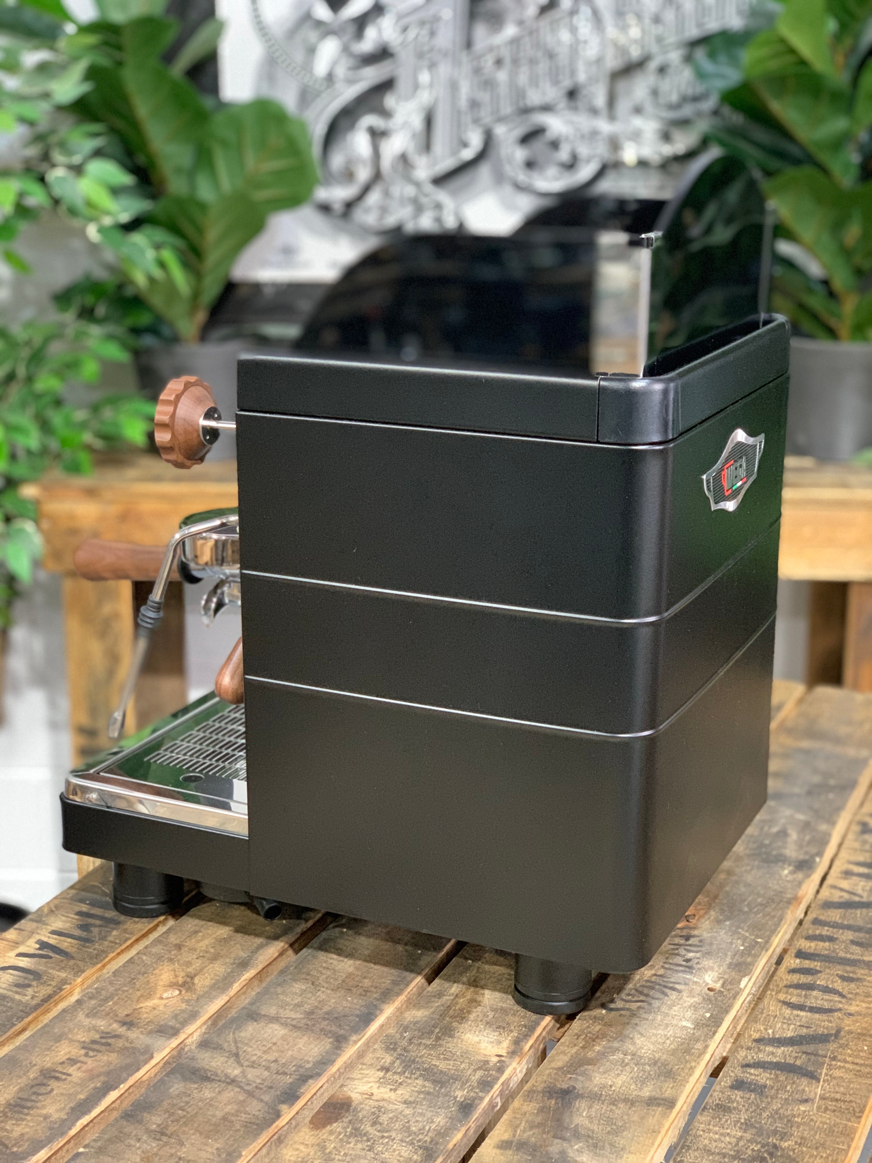 Wega Mininova Classic & Wooden Accents - 1 Group Commercial Espresso Machine - Black
