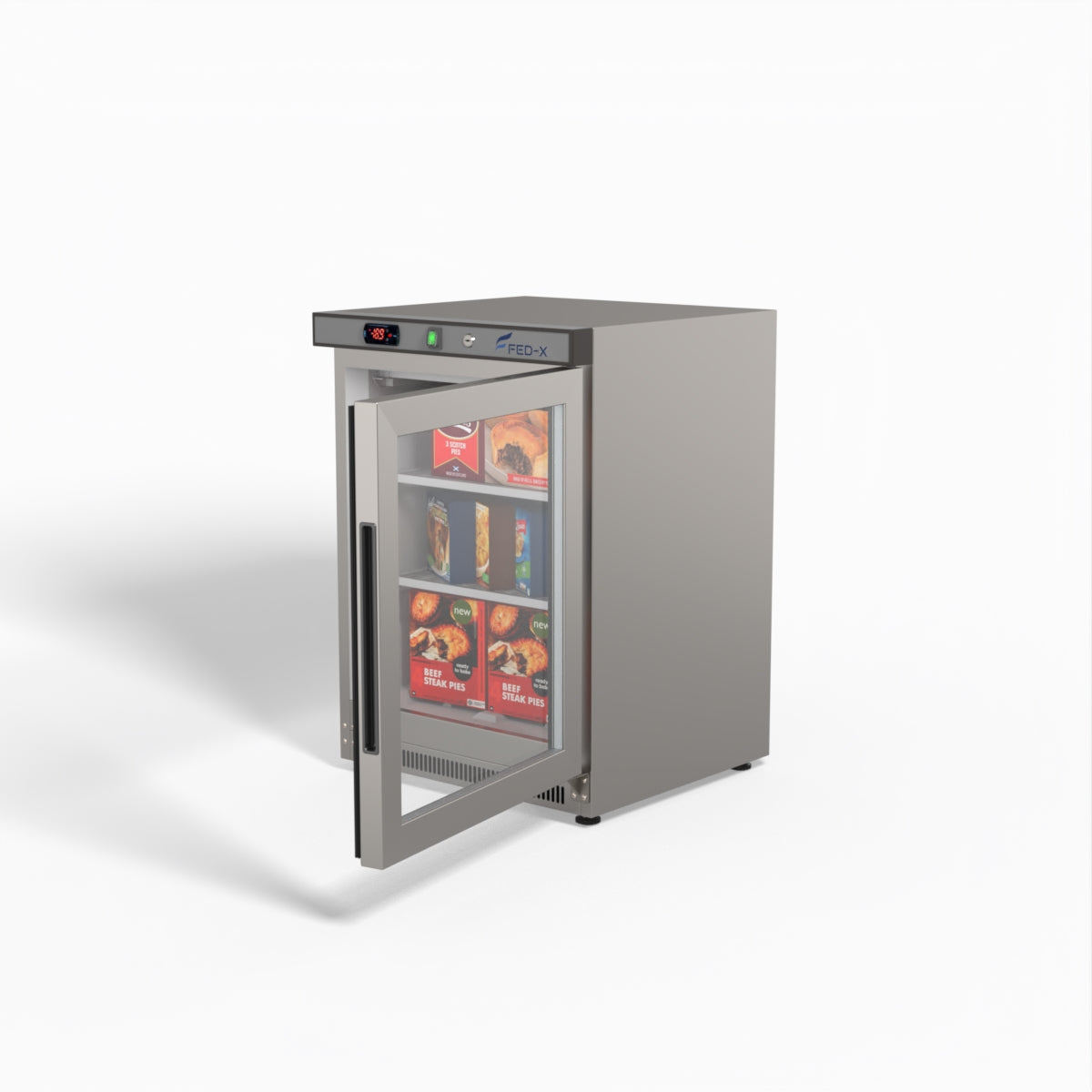 Thermaster Stainless Steel Upright Static Display Freezer XF200SG