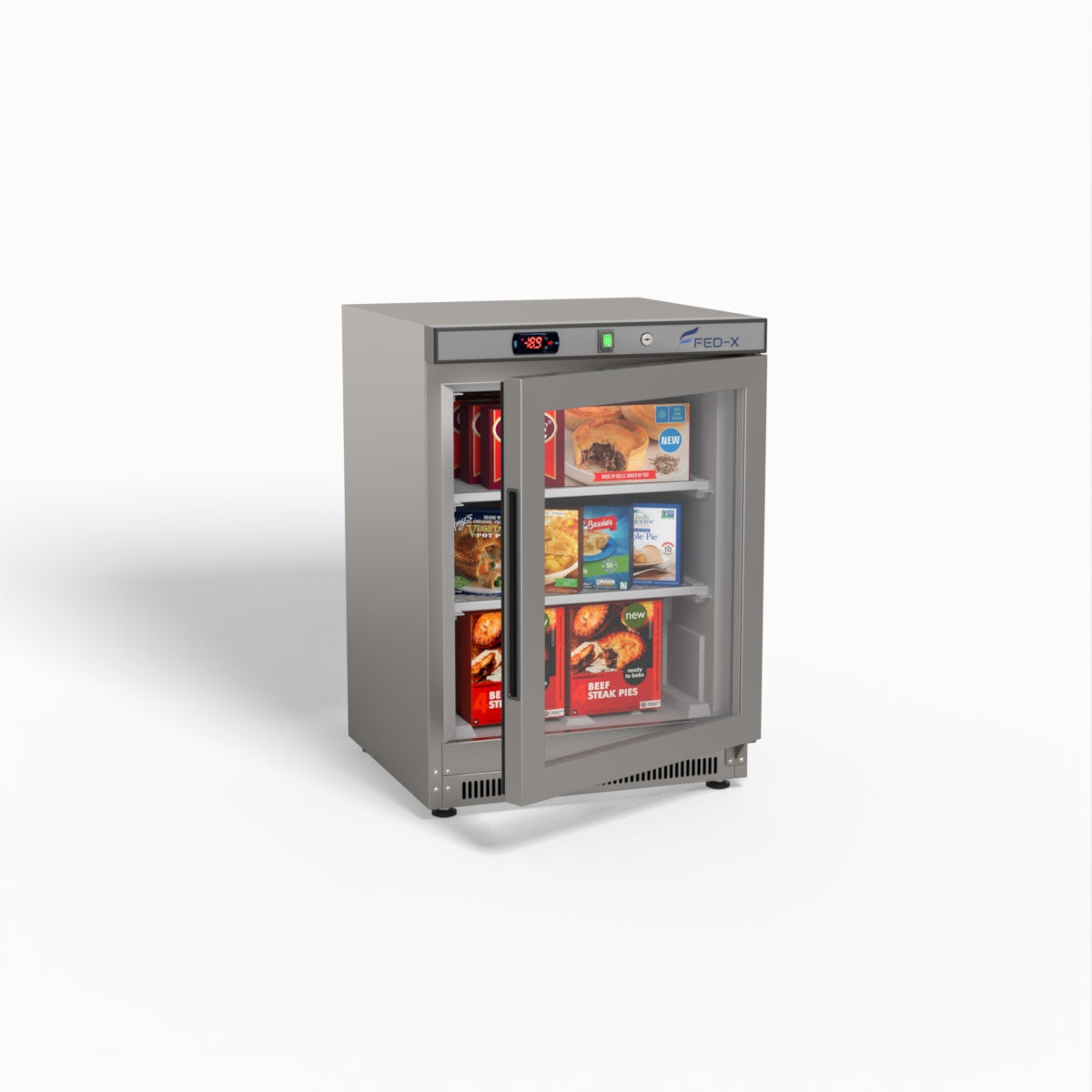 Thermaster Stainless Steel Upright Static Display Freezer XF200SG