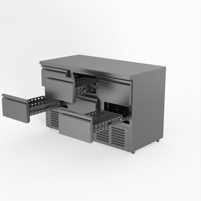 FED-X Six Drawer Compact Workbench Fridge XGNS1300-6D