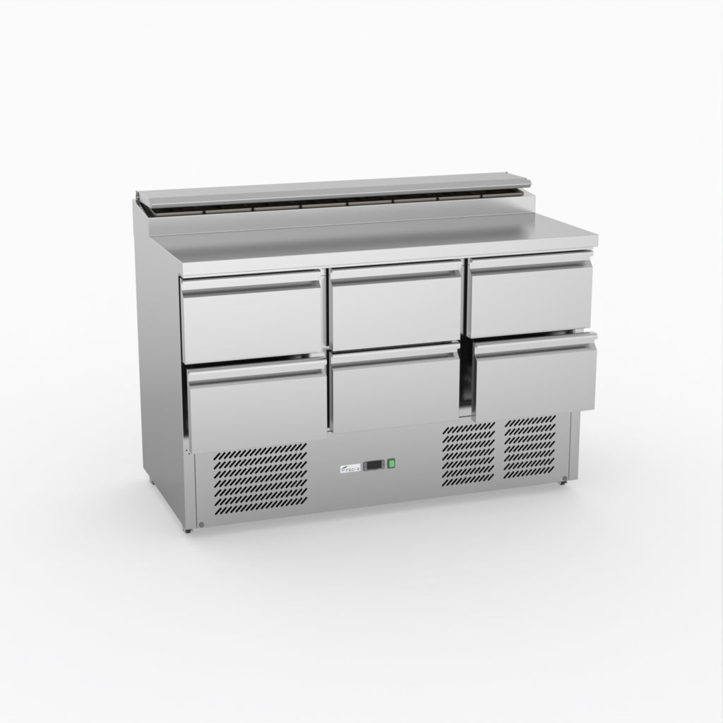 FED-X Six Drawer Salad Prep Fridge XGNS1300D-6D