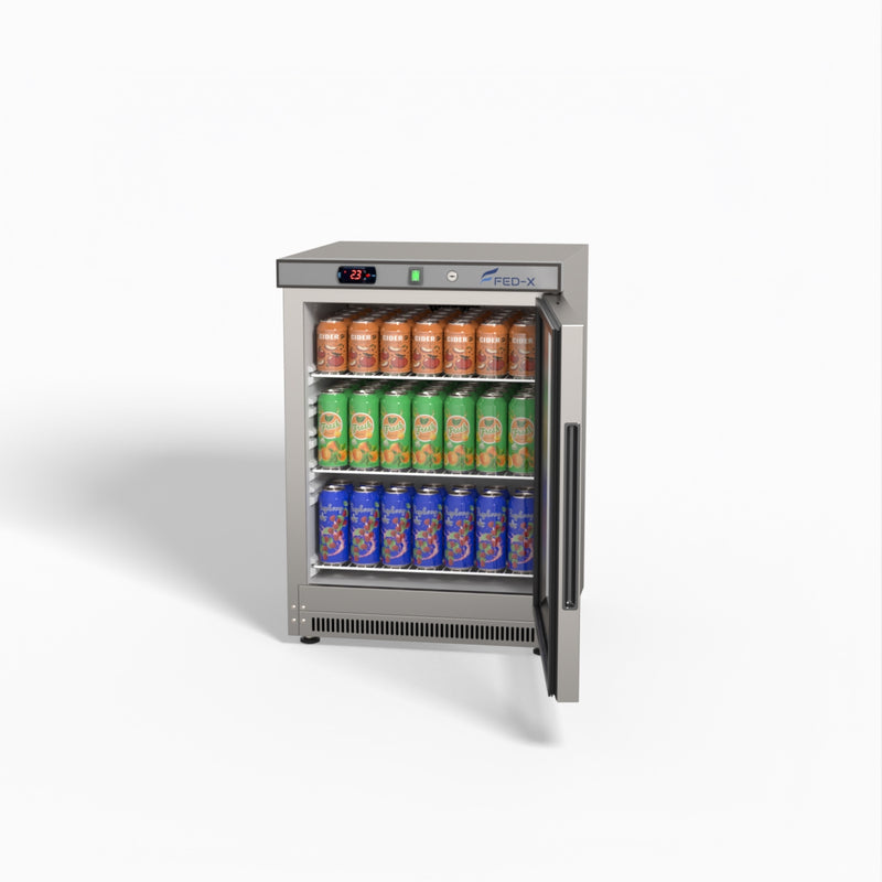 Thermaster Stainless Steel Upright Static Display Fridge XR200SG